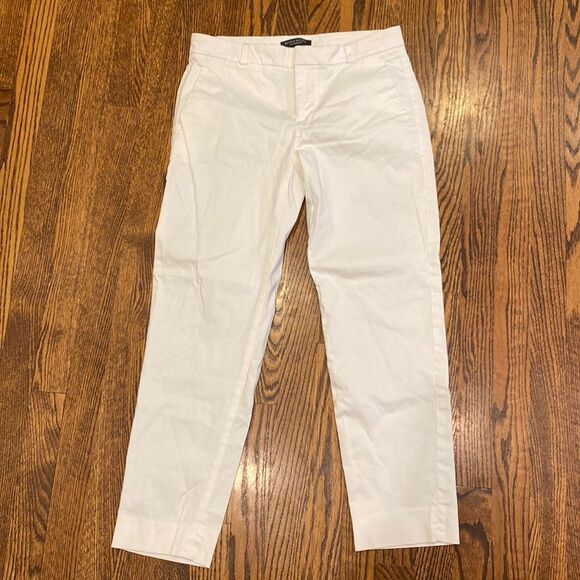 Banana Republic 2 The Avalon Pant White Regular Pant Belt Loops Pockets - Picture 1 of 6